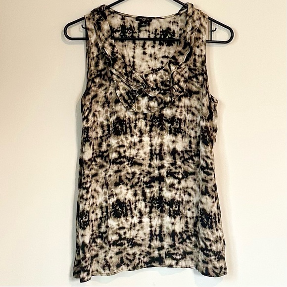 Ann Taylor Tops - Ann Taylor Patterned Silk Sleeveless Ruffle Neck Top - Size: 4